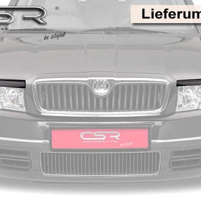 Paupières de phares avants (la paire) pour Skoda Superb I 3U4 toutes carrosseries (2001-2006) - Fabriqué en ABS (à peindre)