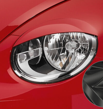 Paupières de phares avants (la paire) pour VW Beetle toutes carrosseries (depuis 2011) - Fabriqué en ABS glossy (Noir brillant)
