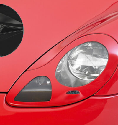 Paupières de phares avants (la paire) pour Porsche Boxster 986 Roadster (1996-2004) - Fabriqué en ABS glossy (Noir brillant)