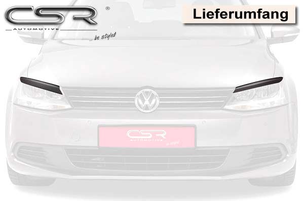 Paupières de phares avants (la paire) pour VW Jetta toutes carrosseries (depuis 2010) - Fabriqué en ABS (à peindre)