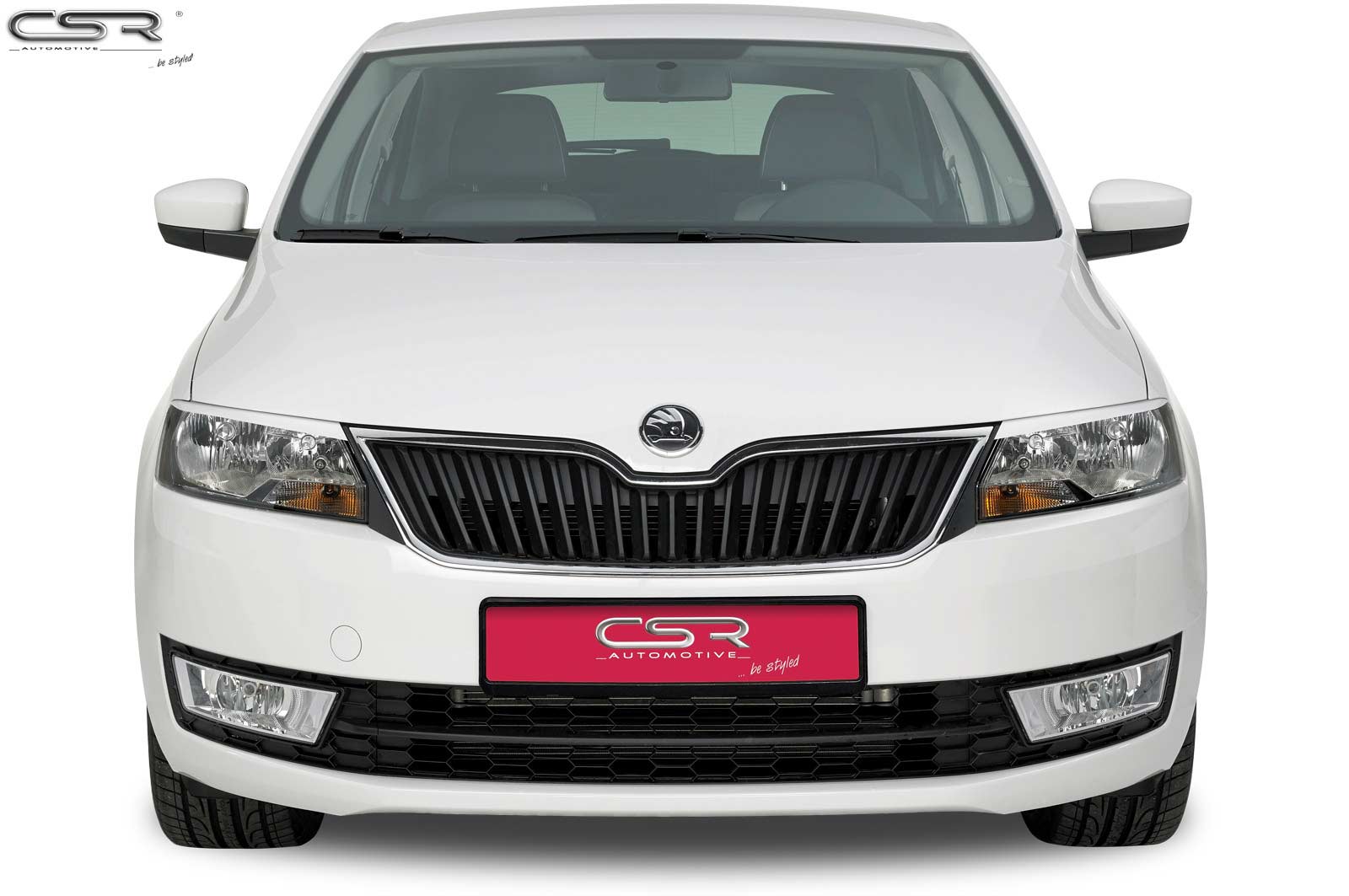 Paupières de phares avants (la paire) pour Skoda Rapid toutes carrosseries (depuis 2012) - Fabriqué en ABS (à peindre)