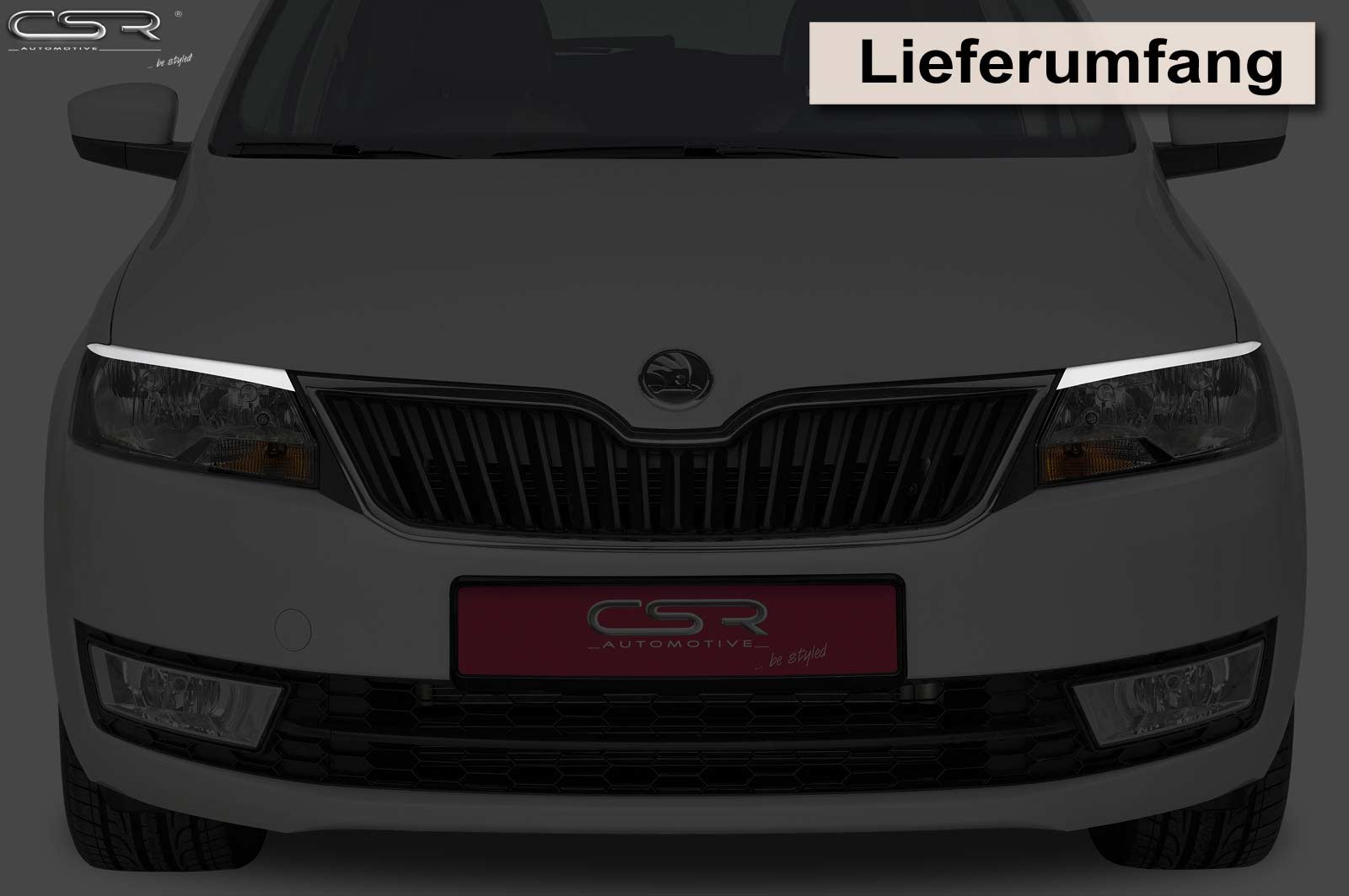 Paupières de phares avants (la paire) pour Skoda Rapid toutes carrosseries (depuis 2012) - Fabriqué en ABS (à peindre)