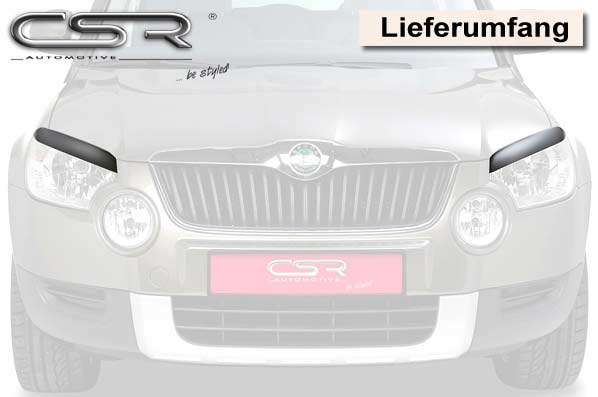 Paupières de phares avants (la paire) pour Skoda Yeti toutes carrosseries (2009-9/2013) - Fabriqué en ABS (à peindre)