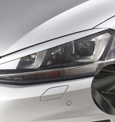 Paupières de phares avants (la paire) pour VW Golf 7 préfacelift (08/2012-03/2017) - Fabriqué en ABS glossy (Noir brillant)