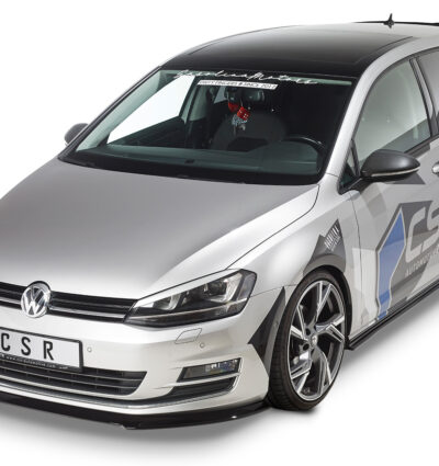 Paupières de phares avants (la paire) pour VW Golf 7 préfacelift (08/2012-03/2017) - Fabriqué en ABS glossy (Noir brillant)
