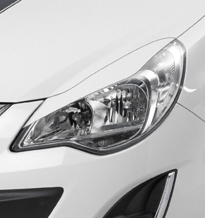 Paupières de phares avants (la paire) pour Opel Corsa D toutes carrosseries (depuis 11/2010) - Fabriqué en ABS (à peindre)