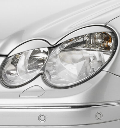 Paupières de phares avants (la paire) pour Mercedes Benz CLK 209 coupé / cabriolet (2002-2010) - Fabriqué en ABS (à peindre)