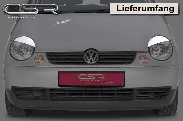 Paupières de phares avants (la paire) pour VW Lupo toutes carrosseries (10/1998-07/2005) - Fabriqué en ABS (à peindre)