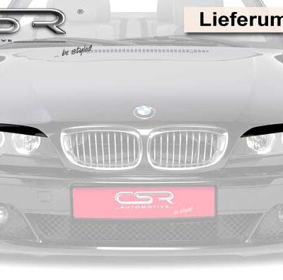 Paupières de phares avants (la paire) pour BMW Série 3 E46 coupé cabriolet (3/2003-2007) - Fabriqué en ABS (à peindre)