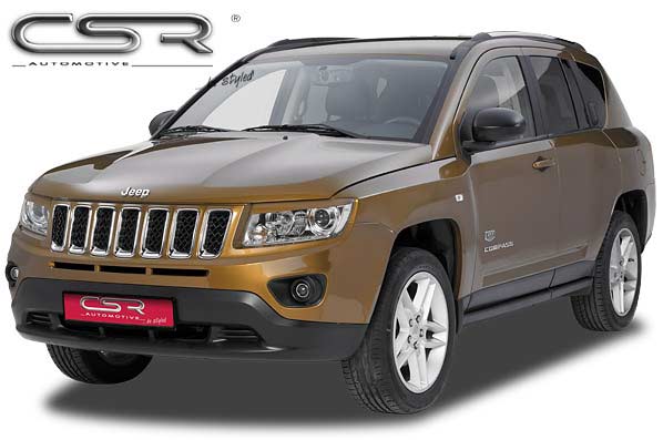 Paupières de phares avants (la paire) pour Jeep Compass toutes carrosseries (depuis 2011) - Fabriqué en ABS (à peindre)