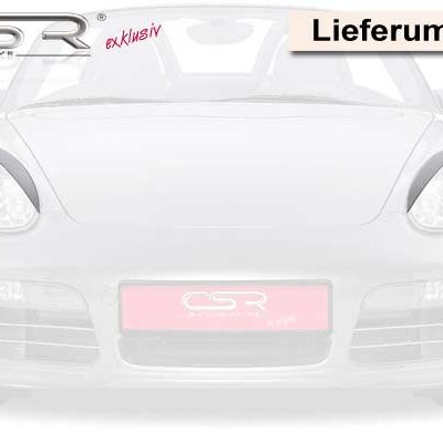Paupières de phares avants (la paire) pour Porsche Boxster 987 / Cayman toutes carrosseries (2004-02/2009) - Fabriqué en ABS (à peindre)