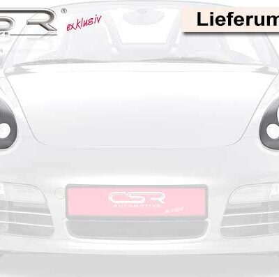 Paupières de phares avants (la paire) pour Porsche Boxster 987 / Cayman toutes carrosseries (2004-2009) - Fabriqué en ABS (à peindre)