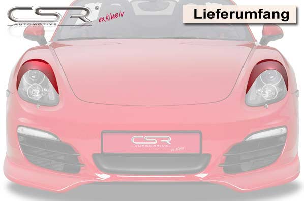 Paupières de phares avants (la paire) pour Porsche Boxster / Cayman 981 toutes carrosseries (depuis 2012) - Fabriqué en ABS (à peindre)