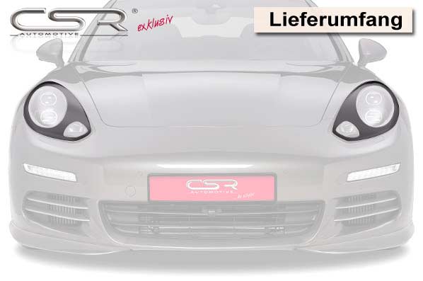 Paupières de phares avants (la paire) pour Porsche Panamera toutes carrosseries (07/2013-2016) - Fabriqué en ABS (à peindre)
