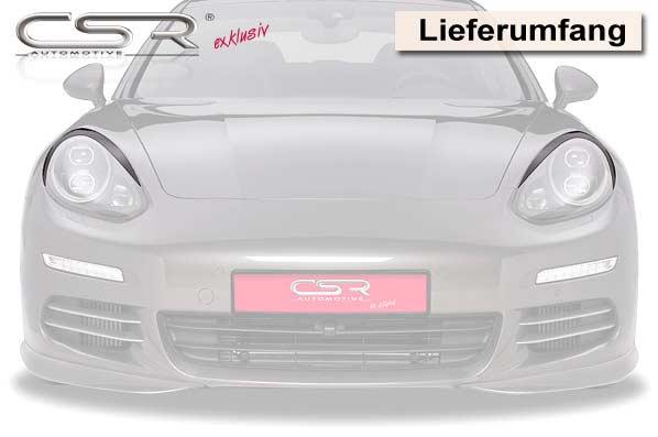 Paupières de phares avants (la paire) pour Porsche Panamera toutes carrosseries (07/2013-2016) - Fabriqué en ABS (à peindre)