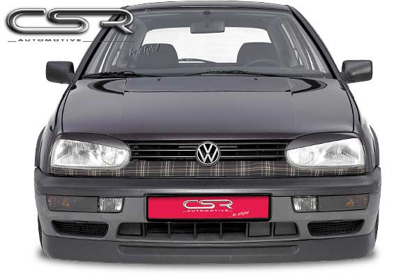 Paupières de phares avants (la paire) pour VW Golf 3 toutes carrosseries (1991-1997) - Fabriqué en ABS (à peindre)
