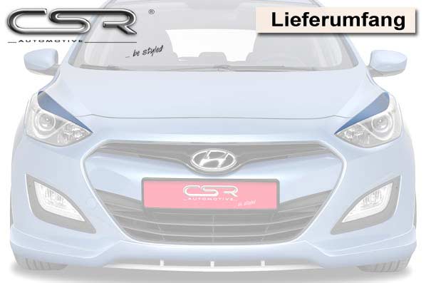 Paupières de phares avants (la paire) pour Hyundai I30 toutes carrosseries (10/2011-01/2017) - Fabriqué en ABS (à peindre)