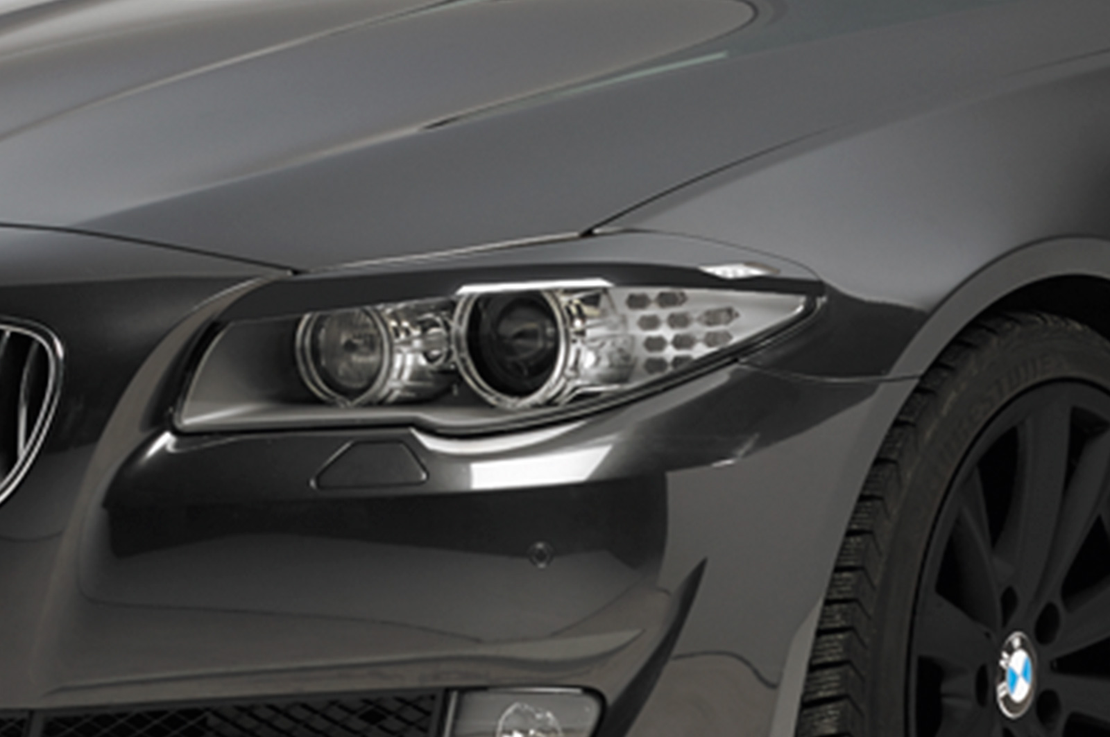 Paupières de phares avants (la paire) pour BMW Série 5 F10 toutes carrosseries (1/2010-7/2013) - Fabriqué en ABS (à peindre)