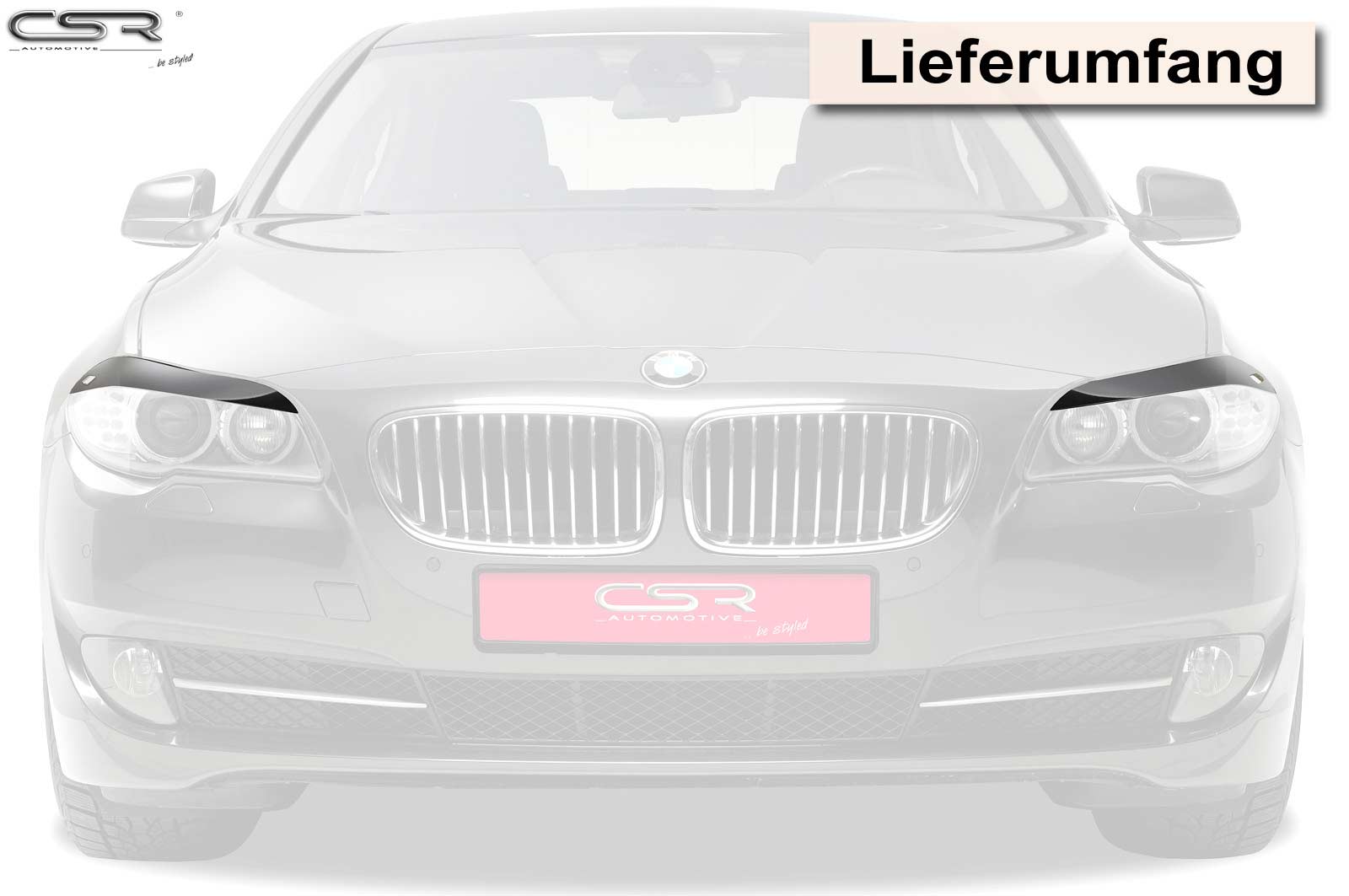 Paupières de phares avants (la paire) pour BMW Série 5 F10 toutes carrosseries (1/2010-7/2013) - Fabriqué en ABS (à peindre)