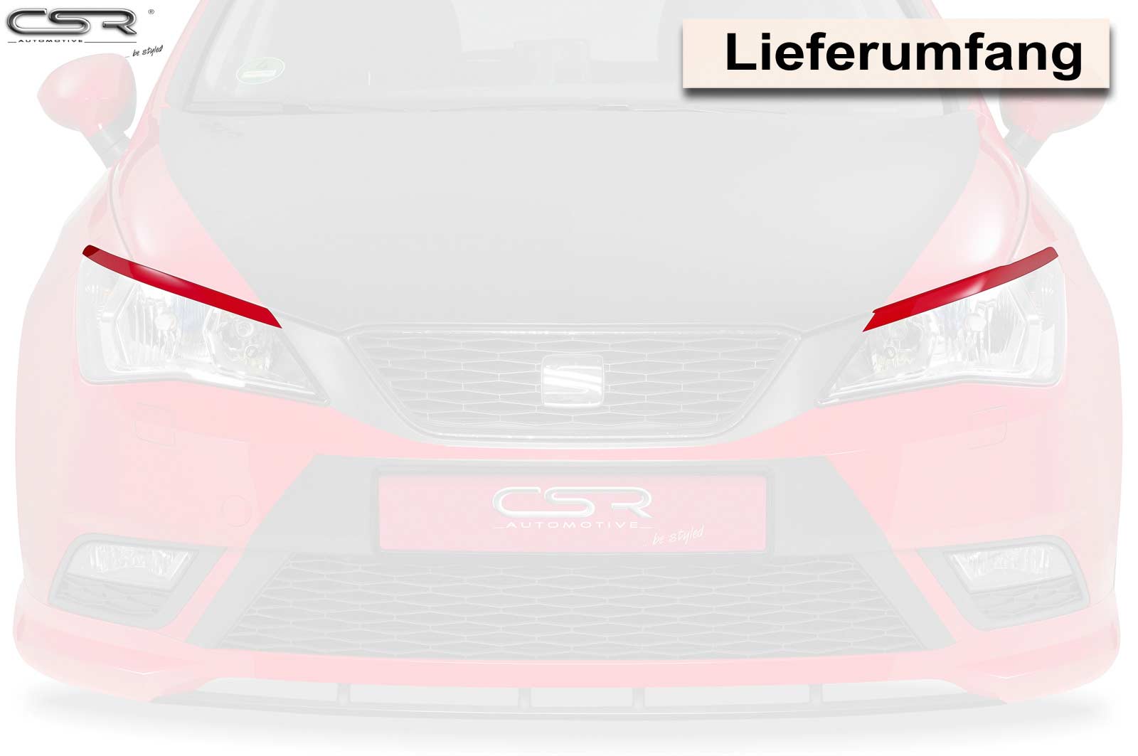 Paupières de phares avants (la paire) pour Seat Ibiza 6J toutes carrosseries (4/2012-2015) - Fabriqué en ABS (à peindre)