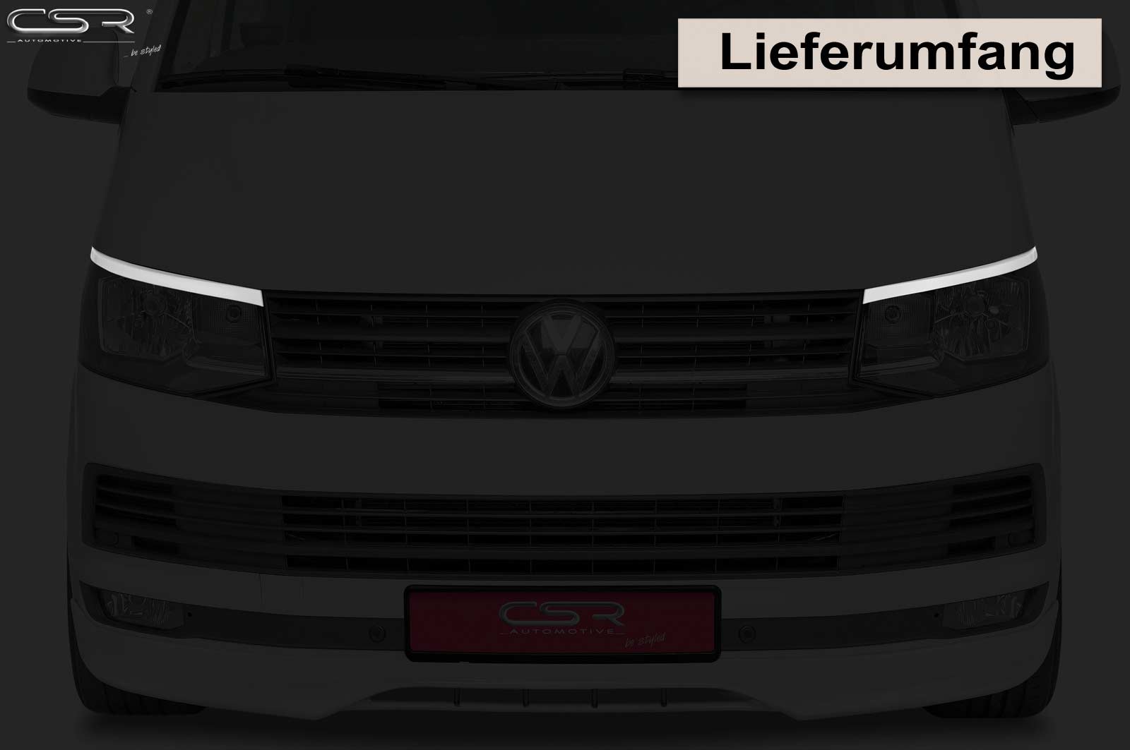 Paupières de phares avants (la paire) pour VW T6 Bus toutes carrosseries (depuis 2015) - Fabriqué en ABS (à peindre)