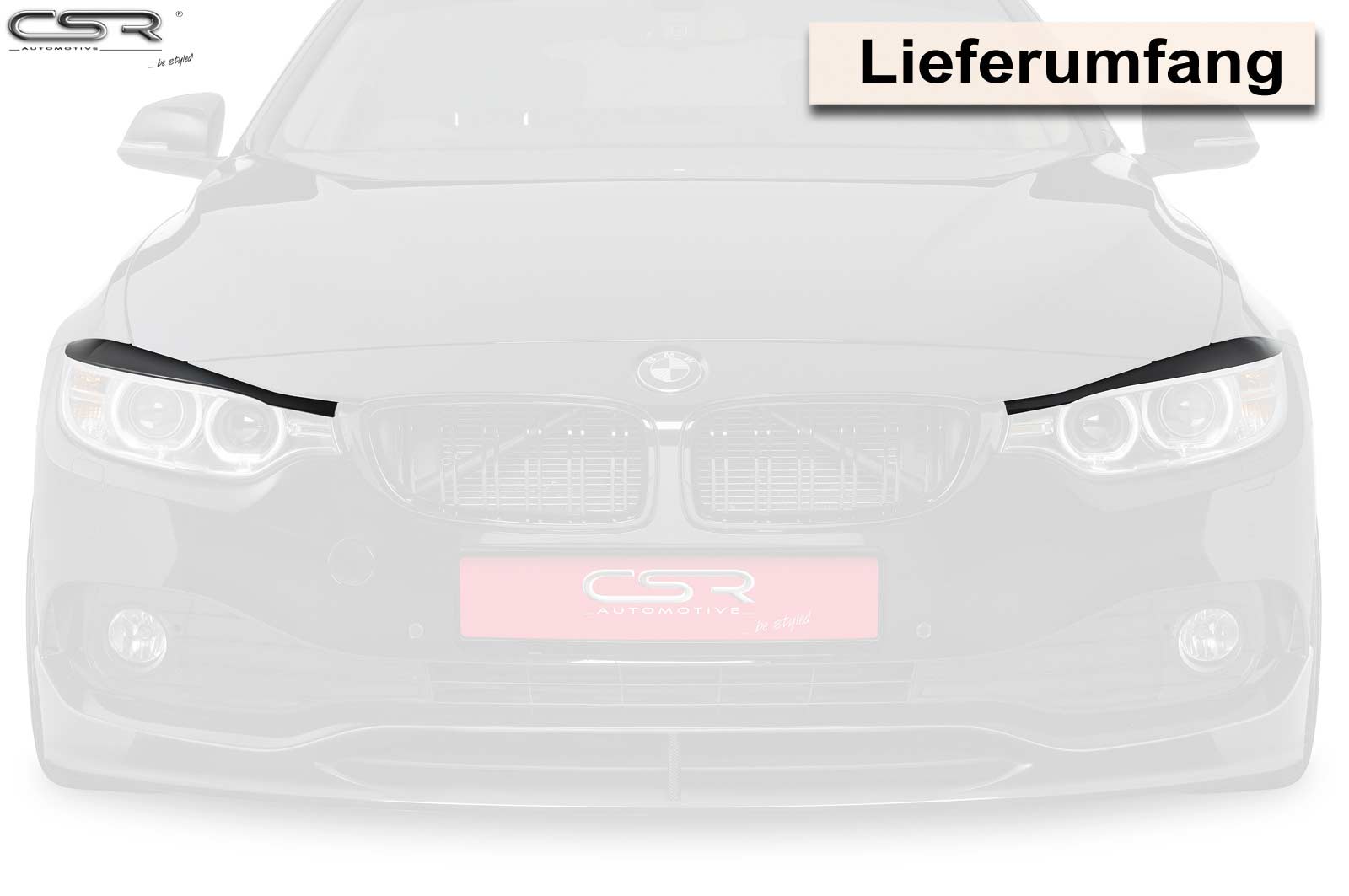 Paupières de phares avants (la paire) pour BMW Série 4 F32 / F33 / F36 coupé / cabriolet / Gran coupé (depuis 10/2013) - Fabriqué en ABS (à peindre)
