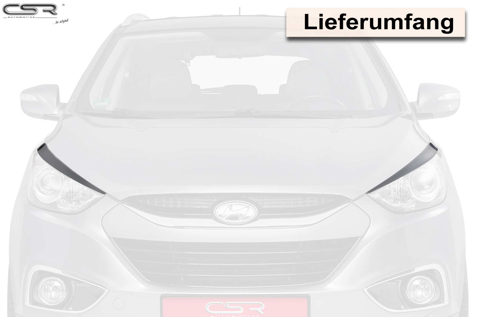 Paupières de phares avants (la paire) pour Hyundai IX35 toutes carrosseries (2009-7/2015) - Fabriqué en ABS (à peindre)
