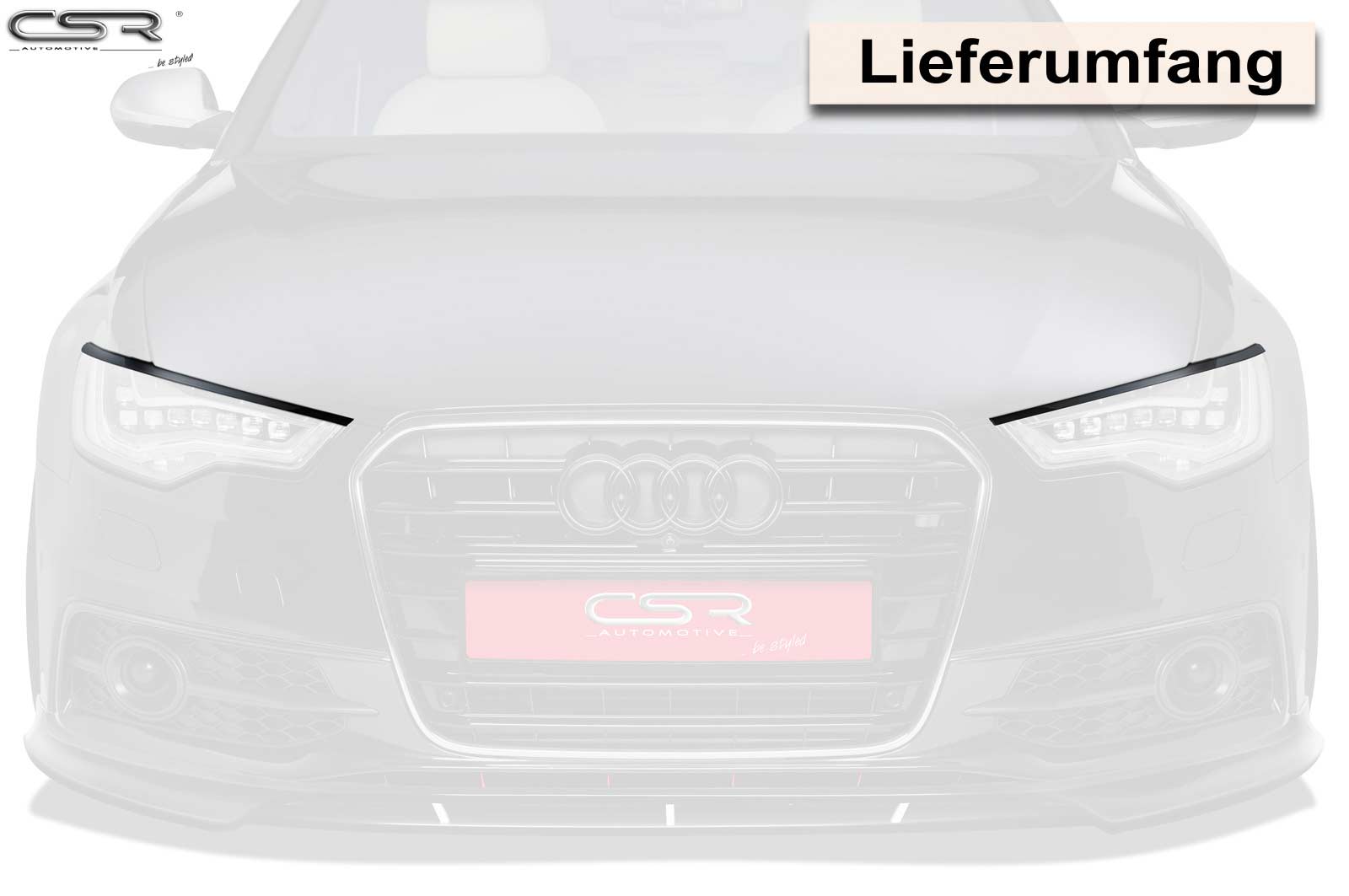 Paupières de phares avants (la paire) pour Audi A6 4G C7 toutes carrosseries (depuis 04/2011) - Fabriqué en ABS (à peindre)