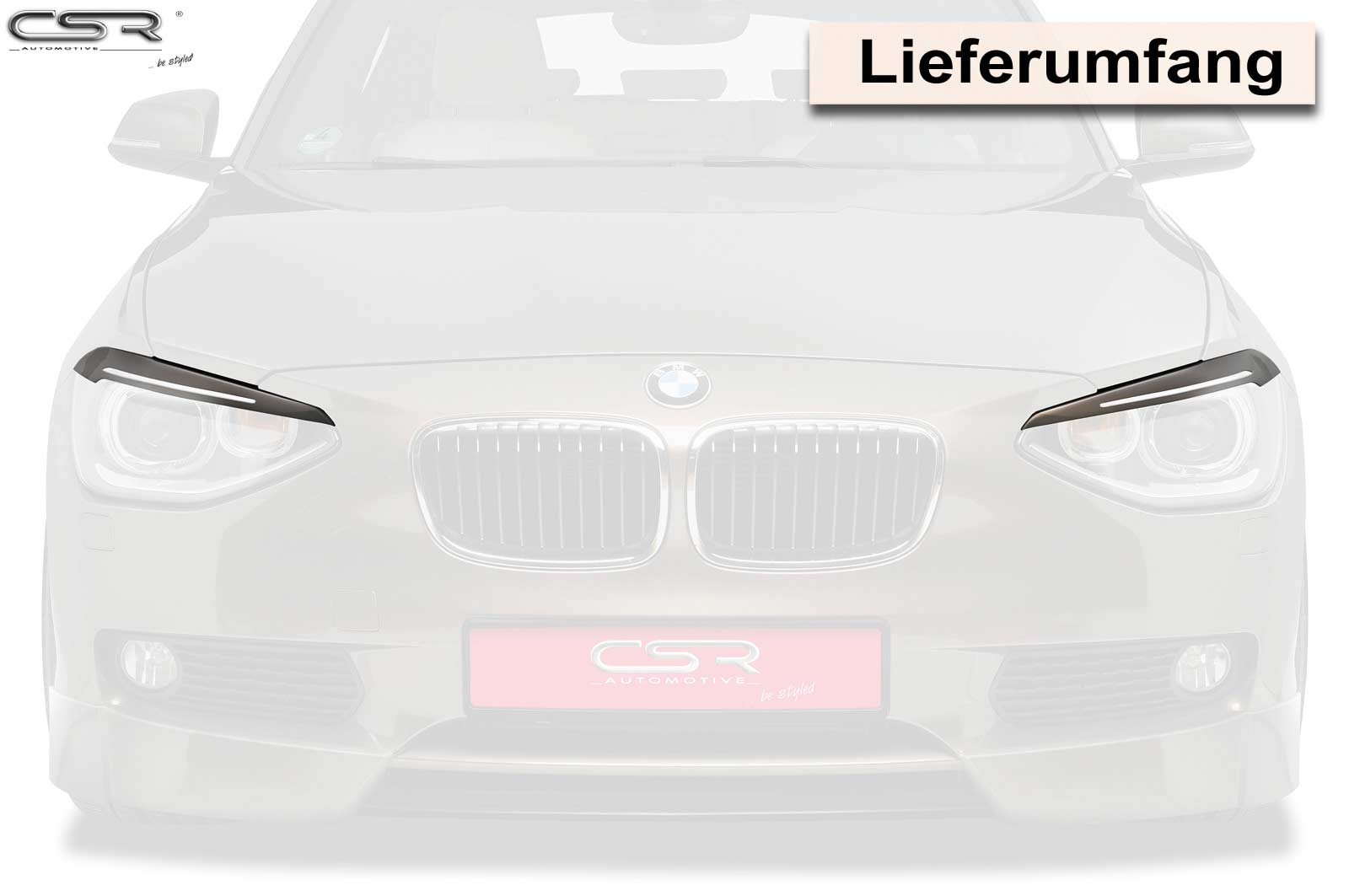 Paupières de phares avants (la paire) pour BMW Série 1 F20 F21 toutes carrosseries (2011-01/2015) - Fabriqué en ABS (à peindre)
