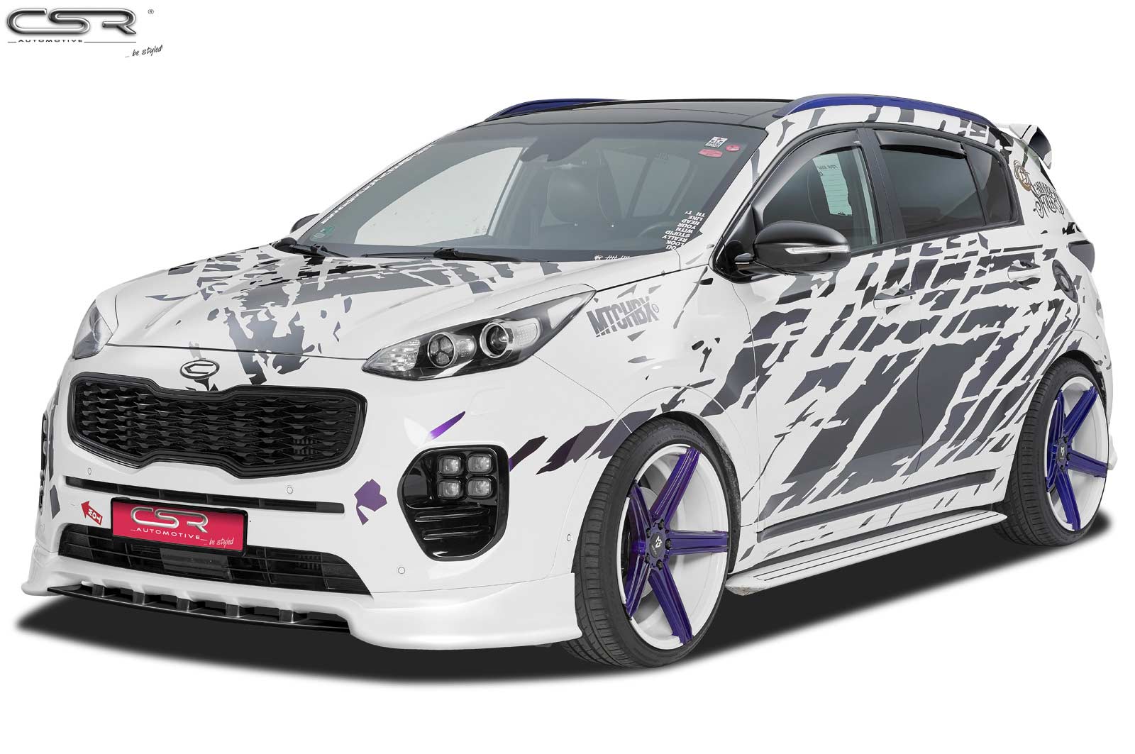 Paupières de phares avants (la paire) pour Kia Sporage QL toutes carrosseries (depuis 2015) - Fabriqué en ABS (à peindre)