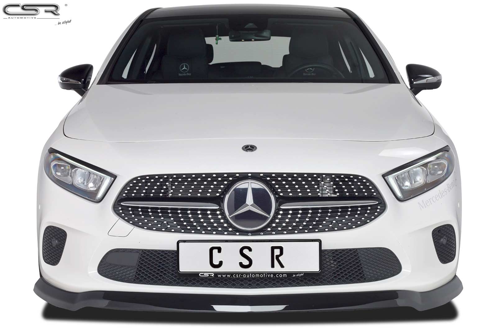 Paupières de phares avants (la paire) pour Mercedes Benz Classe A W177 (depuis 2018) - Fabriqué en ABS (à peindre)