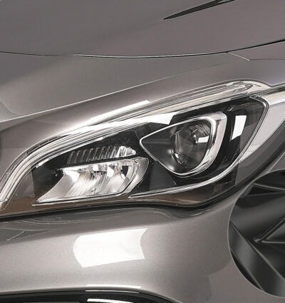 Paupières de phares avants (la paire) pour Mercedes Benz CLA X117 C117 toutes carrosseries (01/2013-2018) - Fabriqué en ABS glossy (Noir brillant)