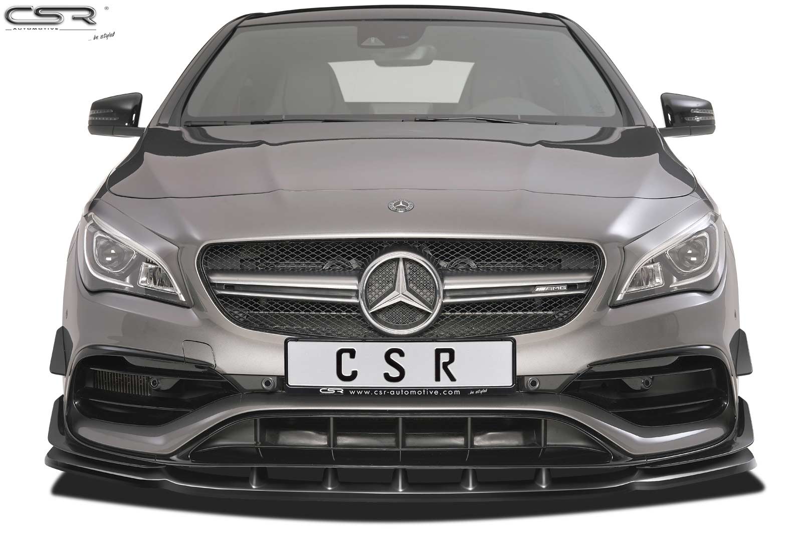 Paupières de phares avants (la paire) pour Mercedes Benz CLA X117 C117 toutes carrosseries (01/2013-2018) - Fabriqué en ABS glossy (Noir brillant)