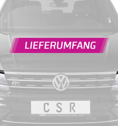 Paupières de phares avants (la paire) pour VW Tiguan II / Tiguan Allspace toutes carrosseries (depuis 2016) - Fabriqué en ABS glossy (Noir brillant)