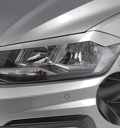 Paupières de phares avants (la paire) pour VW Polo VI 2G toutes carrosseries (depuis 2017) - Fabriqué en ABS glossy (Noir brillant)