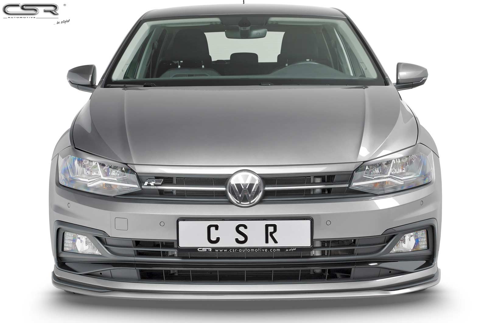 Paupières de phares avants (la paire) pour VW Polo VI 2G toutes carrosseries (depuis 2017) - Fabriqué en ABS glossy (Noir brillant)
