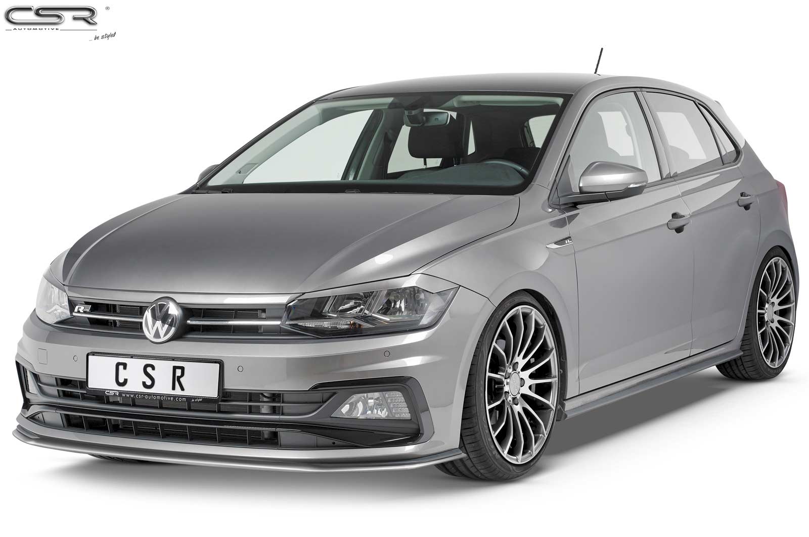 Paupières de phares avants (la paire) pour VW Polo VI 2G toutes carrosseries (depuis 2017) - Fabriqué en ABS glossy (Noir brillant)