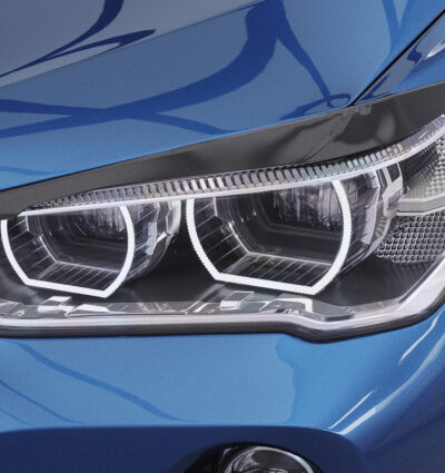 Paupières de phares avants (la paire) pour BMW X1 F48 toutes carrosseries (depuis 2015) - Fabriqué en ABS (à peindre)