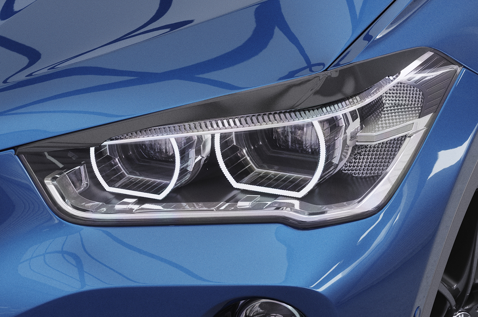 Paupières de phares avants (la paire) pour BMW X1 F48 toutes carrosseries (depuis 2015) - Fabriqué en ABS (à peindre)