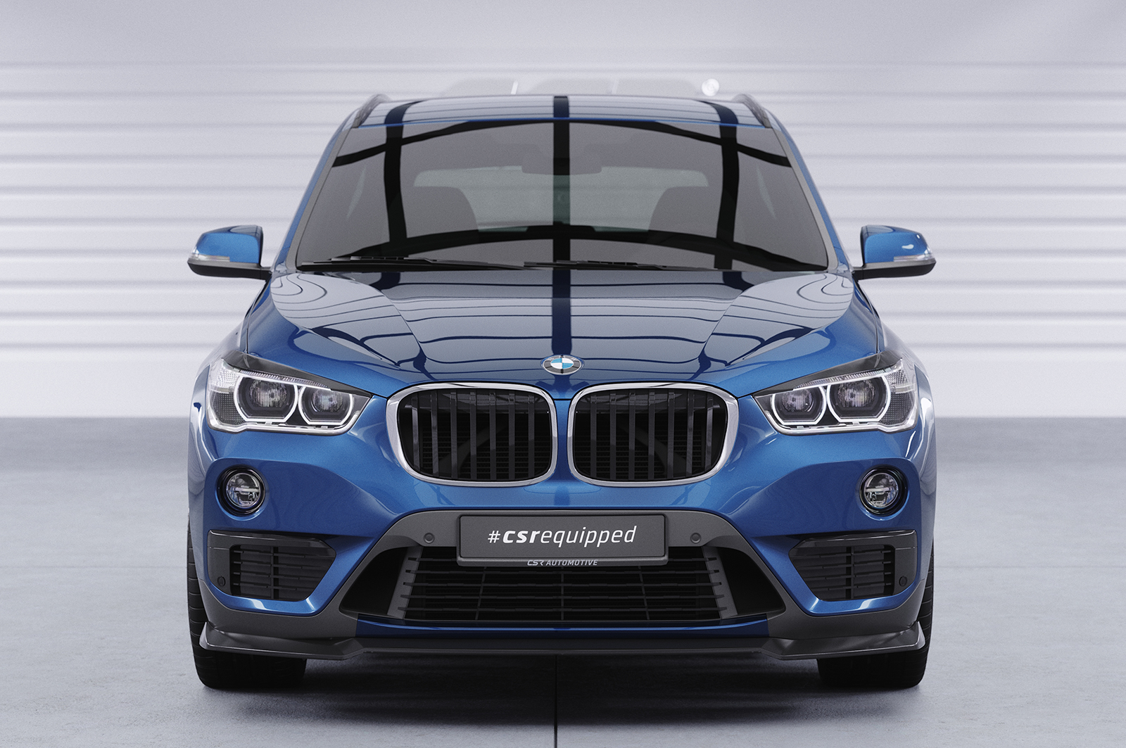 Paupières de phares avants (la paire) pour BMW X1 F48 toutes carrosseries (depuis 2015) - Fabriqué en ABS glossy (Noir brillant)