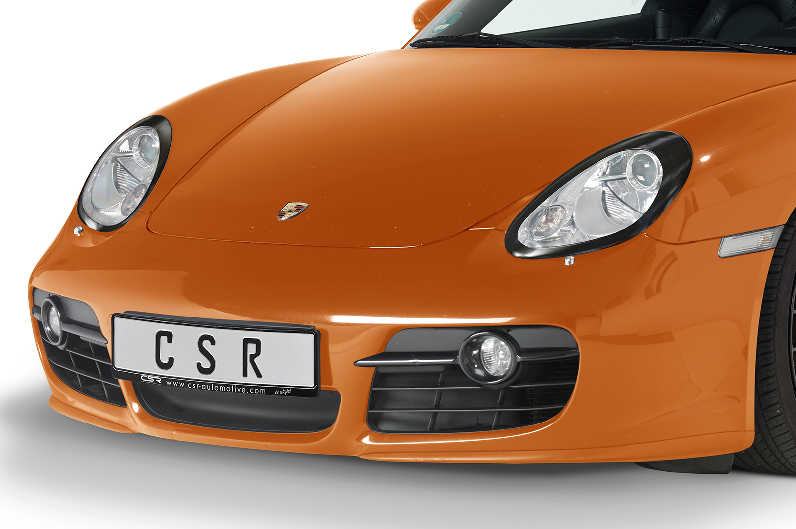 Paupières de phares avants (la paire) pour Porsche Boxster 987 / Cayman 987 facelift (02/2009-2012) - Fabriqué en ABS glossy (Noir brillant)
