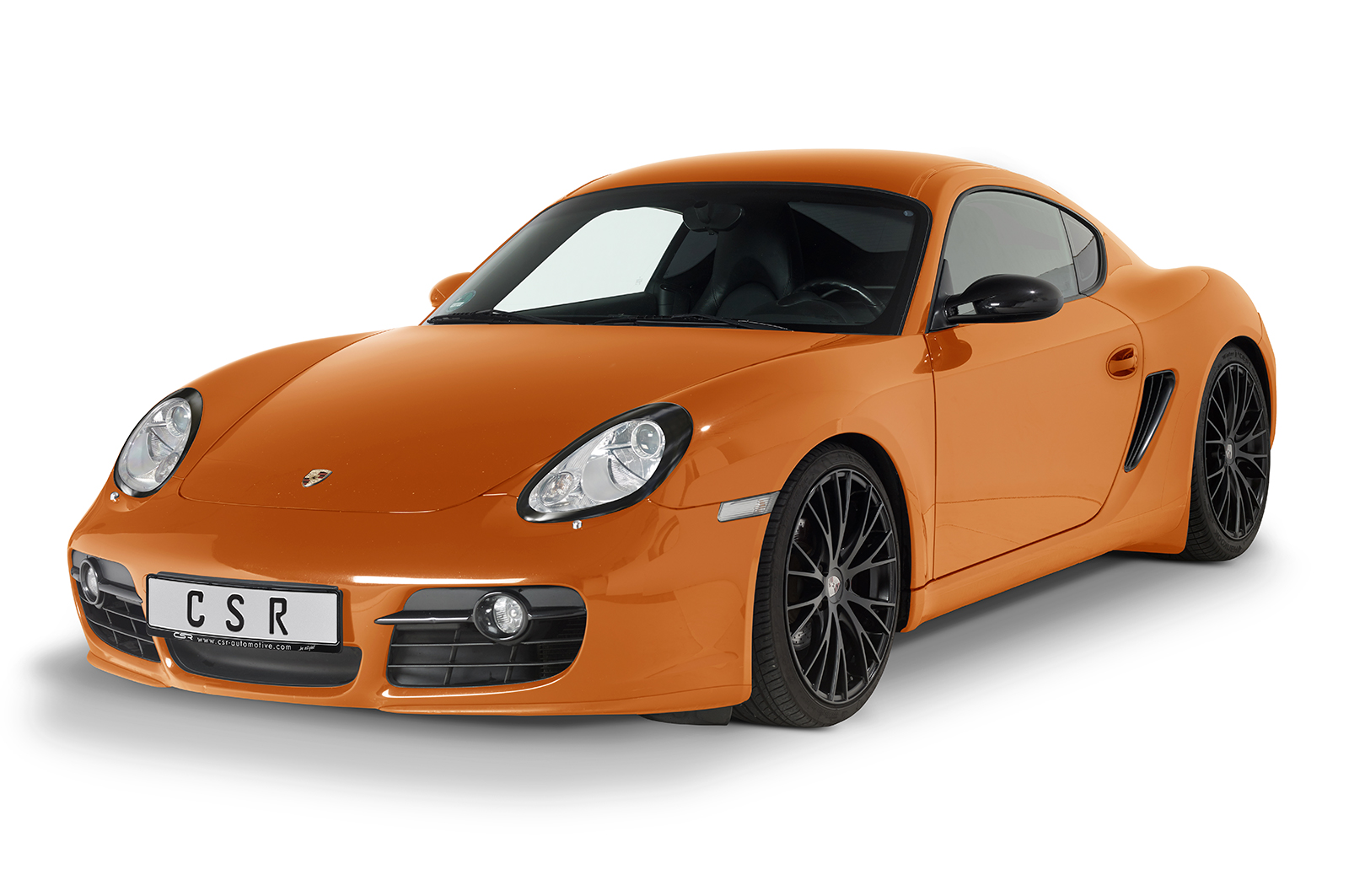Paupières de phares avants (la paire) pour Porsche Boxster 987 / Cayman 987 facelift (02/2009-2012) - Fabriqué en ABS glossy (Noir brillant)