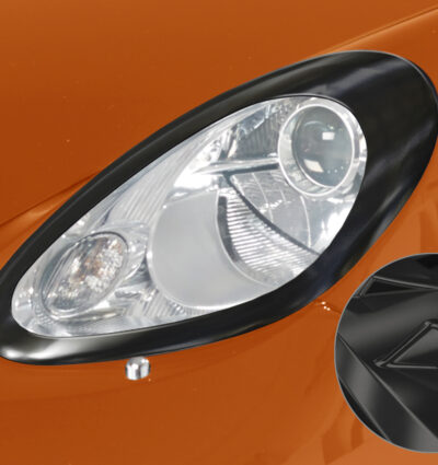Paupières de phares avants (la paire) pour Porsche Boxster 987 / Cayman 987 facelift (02/2009-2012) - Fabriqué en ABS glossy (Noir brillant)