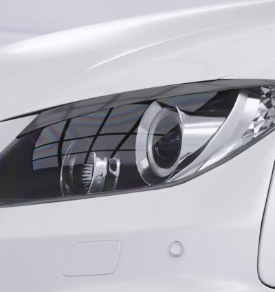 Paupières de phares avants (la paire) pour Seat Exeo 3R toutes carrosseries (2008-2013) - Fabriqué en ABS glossy (Noir brillant)