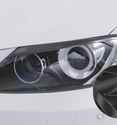 Paupières de phares avants (la paire) pour Seat Exeo 3R toutes carrosseries (2008-2013) - Fabriqué en ABS glossy (Noir brillant)
