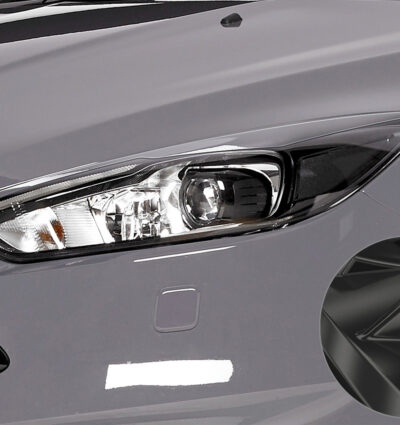 Paupières de phares avants (la paire) pour Ford Focus MK3 facelift (11/2014-2018) - Fabriqué en ABS glossy (Noir brillant)