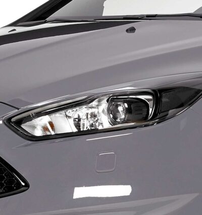 Paupières de phares avants (la paire) pour Ford Focus MK3 facelift (11/2014-2018) - Fabriqué en ABS glossy (Noir brillant)