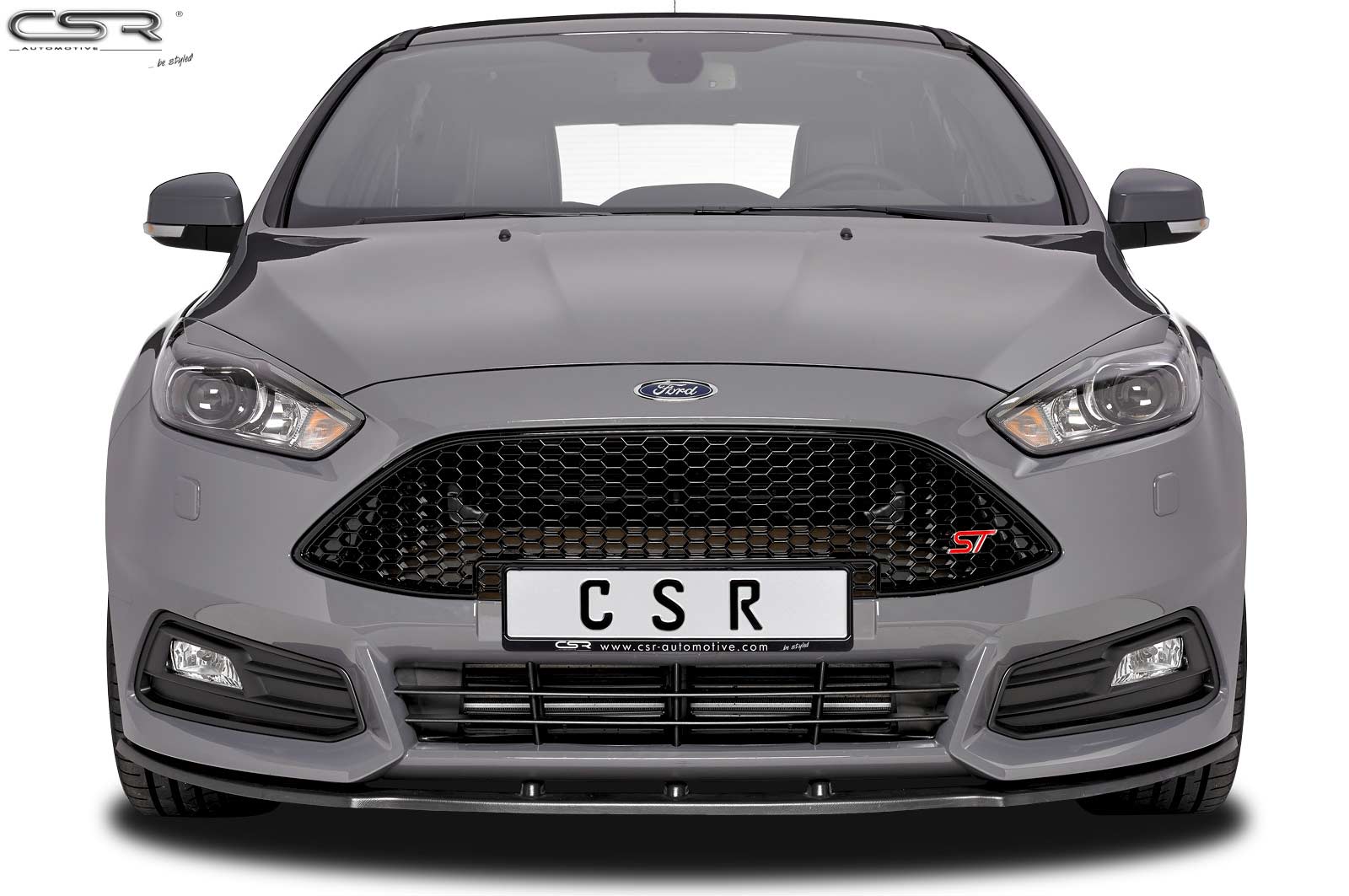 Paupières de phares avants (la paire) pour Ford Focus MK3 facelift (11/2014-2018) - Fabriqué en ABS glossy (Noir brillant)