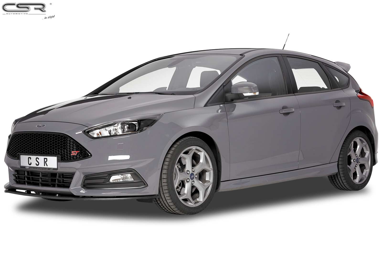 Paupières de phares avants (la paire) pour Ford Focus MK3 facelift (11/2014-2018) - Fabriqué en ABS glossy (Noir brillant)