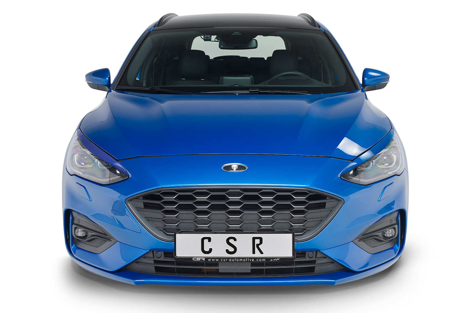Paupières de phares avants (la paire) pour Ford Focus MK4 toutes carrosseries (depuis 09/2018) - Fabriqué en ABS glossy (Noir brillant)
